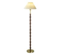GEK208130 Moderne Lampadaire vintage à abat-jour plissé marron, lampe de chevet verticale for chambre à coucher, salon, canapé, ambiance Lampe haute