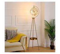 GEK208130 Moderne Lampe de chevet moderne avec table, lampadaire for bureau, café, salon, chambre à coucher, interrupteur au pied et finition laiton/or Lampe haute(Gold)