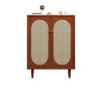 GEK208130 Moderne Range-Chaussures d'entrée en rotin à 5 étagères, Style Ferme, en Bois, for placards et Salons Organisateur(Bruin)