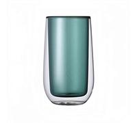 GEK208130 Moderne Verre à double paroi en verre borosilicate coloré de 280 ml (9,5 oz) for boissons chaudes et froides Fêtes(Green)
