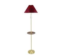 GEK208130 Moderne White/red Pleated Lampshade Floor Lamp Living Room Sofa Bedroom Decorative Ornaments Standing Light Lampe haute(Red)