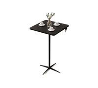 GEK208130 Petite table mange-debout carrée moderne et simple en métal avec autocollants - Table haute créative commerciale (noir)