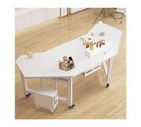 GEK208130 Simple Ancrage de Table Mobile en Direct avec des Produits spéciaux Table de Bureau for PC Table de Jeu Table d'affichage de Luxe Table de Travail Écriture(Blanc,200x85x74cm)