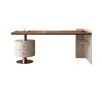 GEK208130 Simple Bureau de Travail Moderne avec 2 tiroirs et Prises de Charge, Poste de Travail PC avec étagères de Rangement Écriture(L)