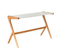 GEK208130 Simple Bureau d'écriture de 47,2 Pouces for Petits espaces, Structure Stable en Y, Table d'étude en Bois de hêtre de Style Simple et Moderne Écriture(Blanc)