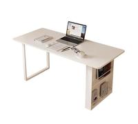 GEK208130 Simple Bureau d'étude Moderne avec Porte-revues Vertical à Deux Niveaux, Table d'ordinateur Portable Blanche for Petit Espace Écriture(M)