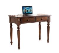 GEK208130 Simple Bureau en Bois Massif avec 2 tiroirs, Bureau Rustique for Ordinateur Portable avec Rangement for Petits espaces Écriture(XL)