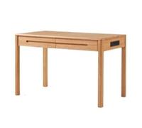 GEK208130 Simple Bureau en Bois Massif avec tiroirs, Petit Bureau d'étude for Ordinateur Portable, Couleur Bois Écriture(L)