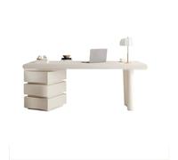 GEK208130 Simple bureau et chaise combinés avec tiroir de rangement, couleur crème, pour écrire, pour PC, maison, bureau, table d'étude, couleur blanche (140 x 70 x 75 cm)