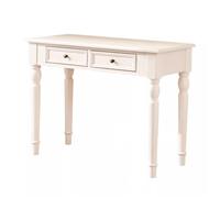GEK208130 Simple Bureau Ivoire for Petit Espace, Table de Toilette en Bois for Ordinateur Portable avec 2 tiroirs for la Maison, Le Bureau et la Chambre à Coucher Écriture(M)
