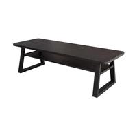 GEK208130 Simple Bureau Moderne du Milieu du siècle, spacieux Bureau d'écriture en Bois Massif avec étagères Amovibles, Noir Écriture(S)