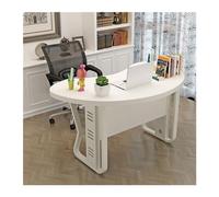 GEK208130 Simple Home Pc Table Boss Bureau Bureau Crescent Arc Shopkeeper Table Simple Écrire (blanc, 120 x 80 x 75 cm)