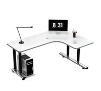 GEK208130 Simple Table d'angle for Ordinateur de Bureau, Table d'étude Simple et Moderne for étudiant, Bureau d'angle en Forme de L, Chambre à Coucher, ménage Écriture(White Right,160x100x75cm)