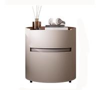 GEK208130 Table de chevet cylindrique pour petite maison - Table de chevet en bois - Deux tiroirs invisibles - Meuble de rangement - Kaki