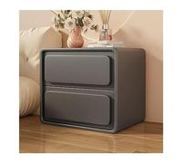 GEK208130 Table de chevet en bois de style crème, couleur unie, simple à deux tiroirs, grande capacité de rangement, chambre à coucher (noir, XL)