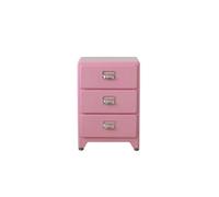 GEK208130 Table de chevet en bois massif - Meuble de chambre à coucher - Rangement minimaliste - Petite table de chevet - Vintage - Rangement - Buffet de chambre à coucher (rose)