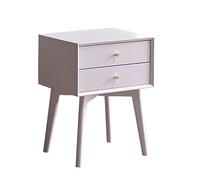 GEK208130 Table de chevet en bois pour chambre à coucher, petite table de chevet minimaliste et moderne, armoire étroite, double tiroir, couleur unie, meuble de chevet surélevé pour chambre à coucher