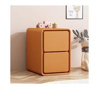 GEK208130 Table de chevet en similicuir simple et moderne pour chambre à coucher, armoire de rangement, table de nuit, table d'appoint, 2 tiroirs, 47,8 cm de hauteur pour chambre à coucher (L 25 x P
