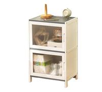 GEK208130 Table de chevet minimaliste - Petite table de chevet de rangement en bois avec porte en verre - Meubles de chevet simples pour chambre à coucher (C)