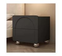GEK208130 Table de chevet moderne avec pieds de table sphériques en acier inoxydable, adorable et pratique, meuble de chambre à coucher, noir (L40 x P 40 x H 48 cm)