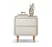 GEK208130 Table de chevet moderne en bois - Table de chevet blanche - Meuble de rangement pour chambre à coucher, salon, canapé - Table d'appoint avec 2 tiroirs, 45 × 35 × 47 cm