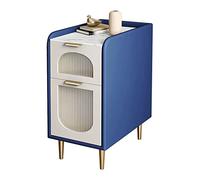 GEK208130 Table de chevet moderne peu encombrant Table de chevet étroite Table de chevet chambre design en cuir artificiel, table basse canapé salon, 23,6 "H, Bleu Chambre (L30xD40xH60cm)