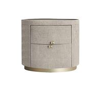 GEK208130 Table de chevet ronde moderne, petite table de chevet, table de chevet, table d'appoint avec panneaux de bureau en ardoise en marbre, 18,8" DX 18,8" WX 18,5" H chambre