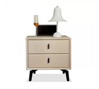 GEK208130 Table De Nuit Table de Chevet en Bois Minimaliste for Chambre à Coucher, Meuble de Rangement de Couleur Unie, Emballage Souple, Anti-Collision Chambre à Coucher(Beige)