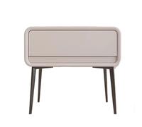 GEK208130 Table De Nuit Table de Chevet en Bois Minimaliste, Moderne, Pieds Hauts, Petit tiroir Simple, Meuble de Rangement Chambre à Coucher(Beige Gray,Moyen)