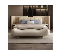 GEK208130 Tabouret de lit ondulé moderne haut de gamme avec dossier, tabouret à ressorts, tabouret de nuit, canapé-lit, canapé, banc long décoratif (Off-White)