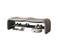 GEK208130 Tabouret moderne pour changer de chaussures, tabouret d'entrée, canapé porte-manteau, long, décoratif, (Grigio, grand)