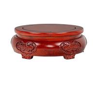 GEK208130 Vase Pied de piédestal Présentoir Rond en Bois avec Socle en Relief for bonsaï d'intérieur Décoration de la Maison(Grand)