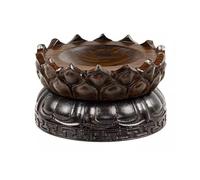 GEK208130 Vase Pied de piédestal Présentoir Rotatif en Bois for bonsaïs avec Base sculptée à Surface concave Décoration de la Maison(XS)