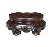 GEK208130 Vase Pied de piédestal Socle Rond en ébène sculpté for bonsaï, Vase, Aquarium, théière, présentoir Décoration de la Maison(Petit)