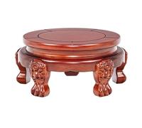 GEK208130 Vase Pied de piédestal Support de Tabouret Circulaire en Bois de Rose for bonsaï, décoration for la Maison et Le Bureau Décoration de la Maison(Petit)