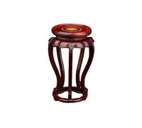 GEK208130 Vase Pied de piédestal Tabouret Circulaire en Acajou, Support décoratif for Pot de Fleurs, bonsaï, théière Décoration de la Maison(Petit)