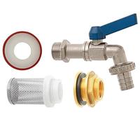 GEKA Set de Raccord pour Tonneaux d'Eau de Pluie - Diamètre du trou 34-37 mm