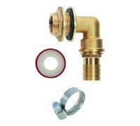 GEKA Regentonnenanschluss Set avec buse 1" 90° x filetage mâle G1 Stripe GEKA Quantité:6