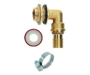 GEKA Regentonnenanschluss Set avec buse 1" 90° x filetage mâle G1 Stripe GEKA Quantité:6