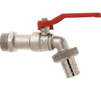 GEKA robinet d'écoulement à bille ; 1/2" MS Ni avec poignée rouge