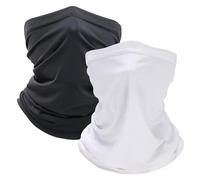 Gekamoyue 2 Pièces Cache Cou Elastique pour Homme et Femme, Cache Cou Unisexe Tour de Cou Respirant Anti-Vent et Séchage Rapide pour Cyclisme, Ski, Running, Randonnée (Noir et Blanc)