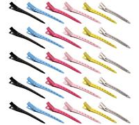 Gekamoyue 30 Pcs Pinces à Bec de Canard Clips, 3,5 Pouces Métal Pinces Crocodiles, Coloré Pinces à Cheveux avec Boîte de Rangement, pour Femmes Filles Coiffure et Maquillage(Coloré)