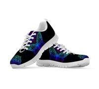 Gekhuqory Chaussures de course classiques pour femme - Baskets de marche en plein air avec imprimé floral, Mandala papillon bleu, 40 EU