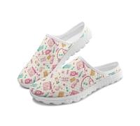 Gekhuqory Mules en maille imprimée pour femme dos nu - Chaussures de marche respirantes antidérapantes, Imprimé stéthoscope de médecin, 43 EU