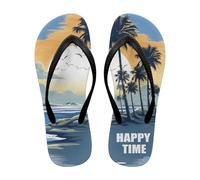 Gekhuqory Tongs légères pour femme avec coussin de palmier et tapis de yoga, Hawaii Happy Time, 40 EU