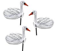 GeKi Trend Lot de 3 manchons à vent en forme d'oie - Décoration de jardin maritime - Avec perche - Carillons éoliens résistants aux intempéries
