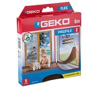 Geko 940009 I-Profil Calfeutrage portes et fenêtres autoadhésif Peut être découpé à la taille souhaitée Marron 6 x 9 x 3 mm