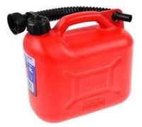Jerrican essence en plastique avec bec verseur Rouge 5 L