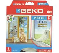 Geko Joint adhésif Profil P en caoutchouc EPDM 9 mm x 6 m Blanc