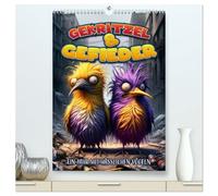 Gekritzel und Gefieder: Ein Jahr mit hässlichen Vögeln (hochwertiger Premium Wandkalender 2026 DIN A2 hoch), Kunstdruck in Hochglanz: Jeden Monat ein skurriles Federkleid.